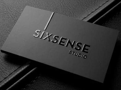 Raised UV Business Cards — Black Lion Sign Dubai